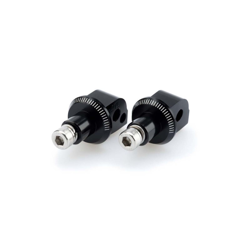 Adaptateurs de repose-pieds passager fixes Puig pour Aprilia Tuono V4R 11-14, noir
