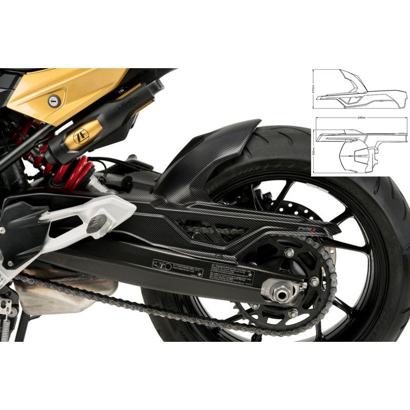 Garde-boue arriere Puig pour BMW F900 R 2025, aspect carbone