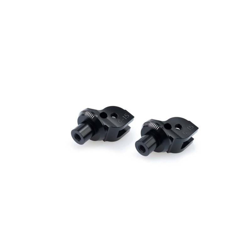 puig fixed passenger pegs adapters for ducati monster 696 08 14 black