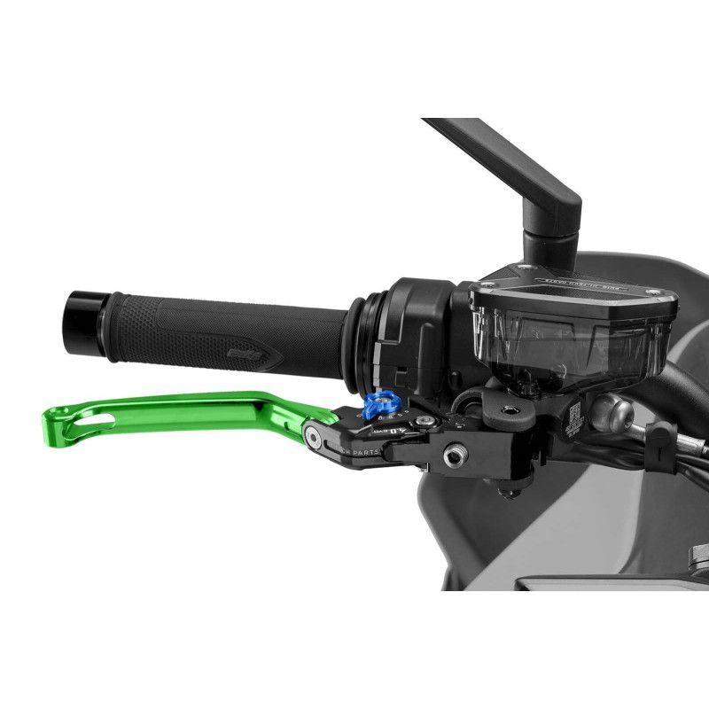 Puig 4.0 folding brake lever green and blue selector
