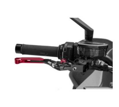 Puig 4.0 brake lever extendable and foldable with black central body, red extension and red selector