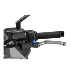 Puig 4.0 folding clutch lever silver and blue selector