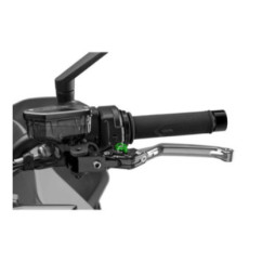 Puig 4.0 folding clutch lever silver and green selector