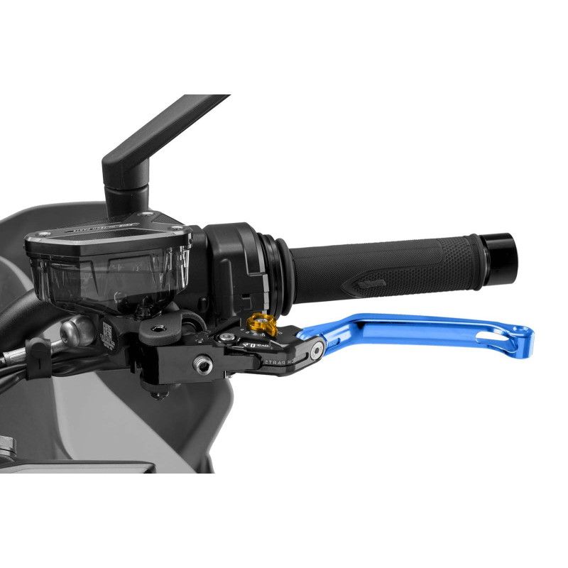 Maneta de embrague plegable Puig 4.0 selector azul y dorado