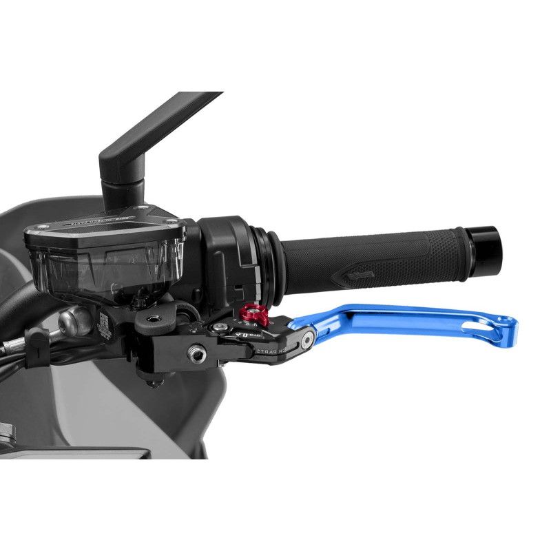 Levier d'embrayage pliable Puig 4.0 selecteur bleu et rouge