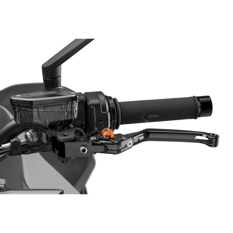 Maneta de embrague plegable Puig 4.0 selectora negra y naranja