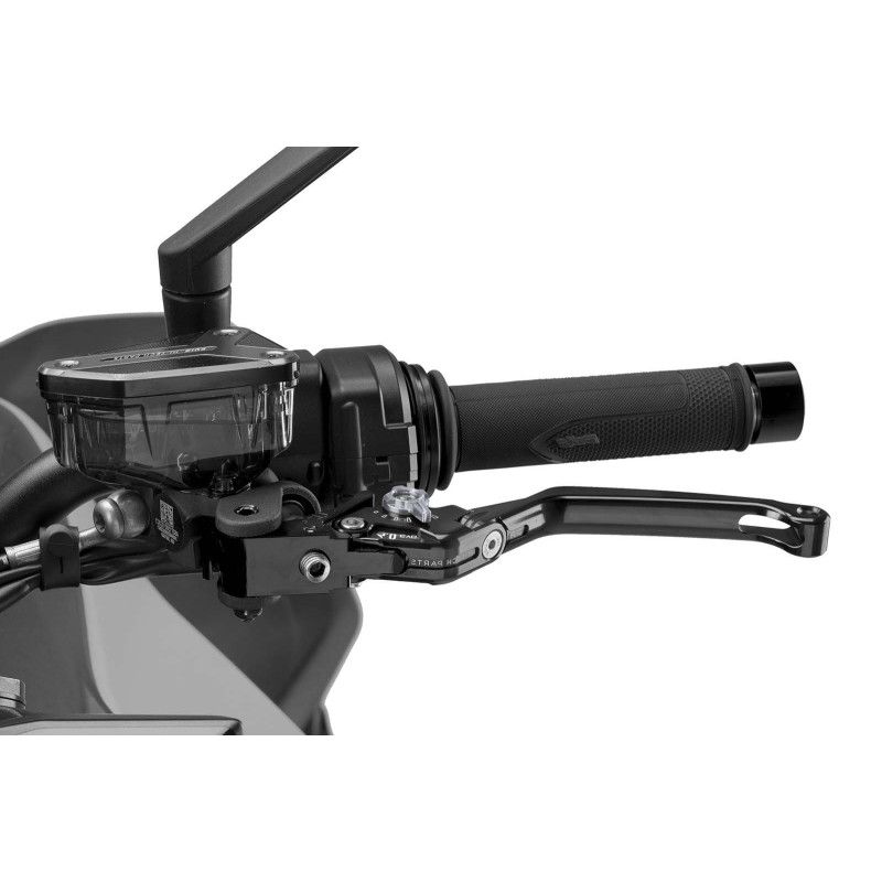 Klappbarer Kupplungshebel Puig 4.0, schwarz und Titan