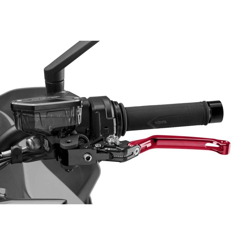Puig 4.0 folding clutch lever red and silver selector