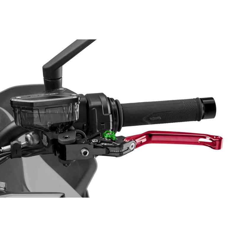 Klappbarer Kupplungshebel Puig 4.0, roter und gruner Wahlhebel