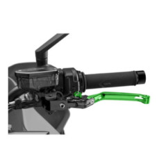 Levier d'embrayage pliable Puig 4.0 vert et selecteur vert