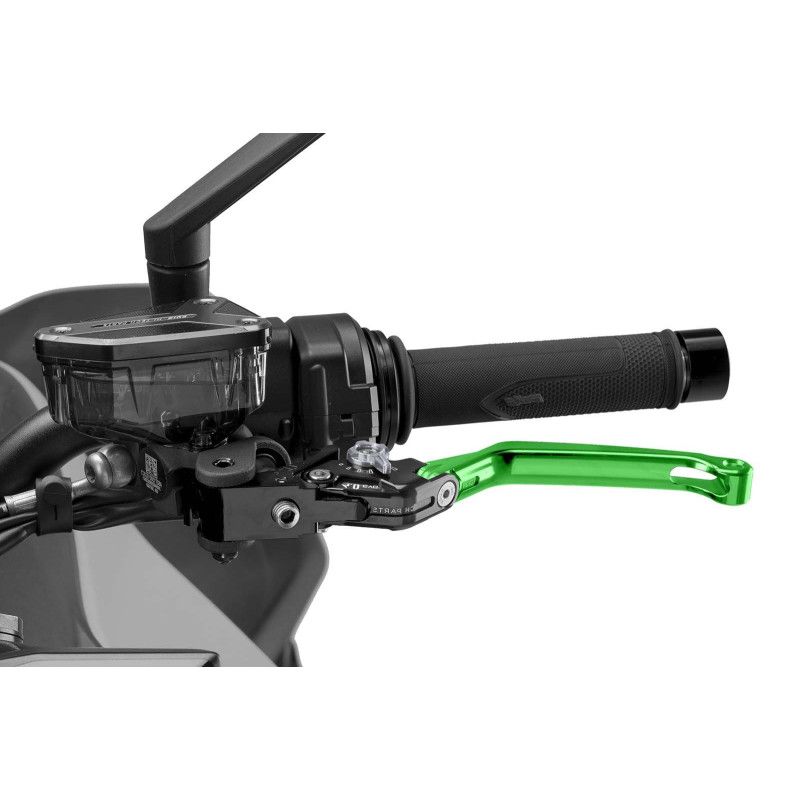 Levier d'embrayage pliable Puig 4.0 vert et selecteur titane
