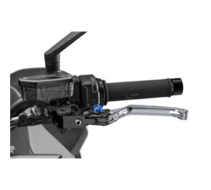 Puig 4.0 folding clutch lever titanium and blue selector