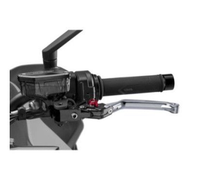 Puig 4.0 folding clutch lever titanium and red selector
