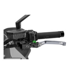 Puig 4.0 folding clutch lever titanium and green selector