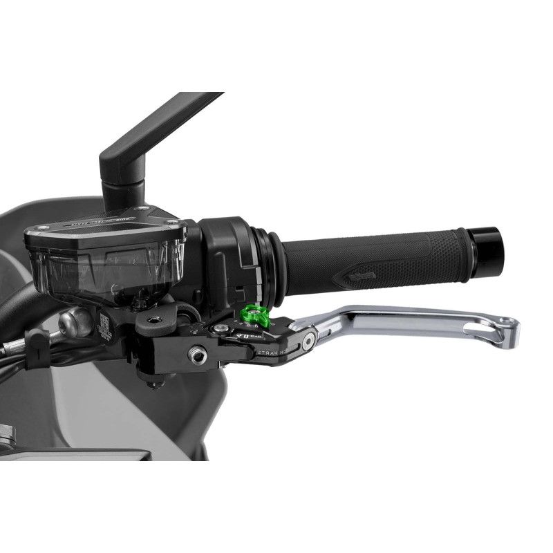 Maneta de embrague plegable Puig 4.0 titanio y selector verde
