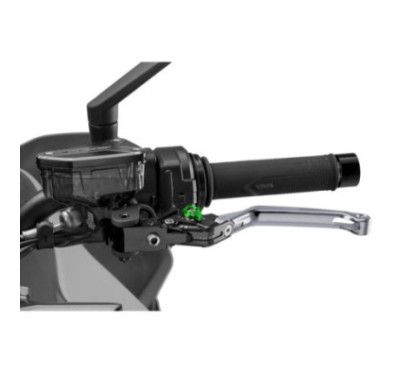 Puig 4.0 folding clutch lever titanium and green selector