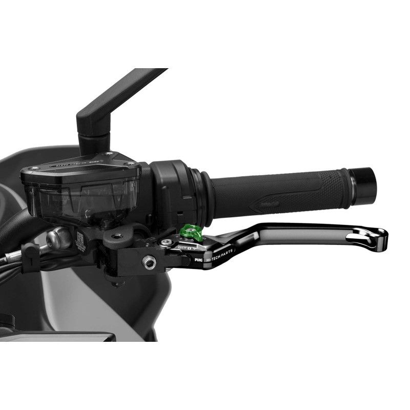 Maneta de embrague fija Puig 4.0 negra y selector verde