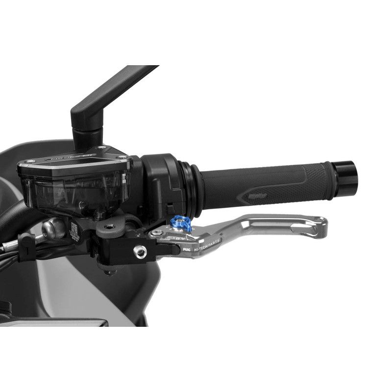 Puig 4.0 lever fixed clutch short silver and blue selector