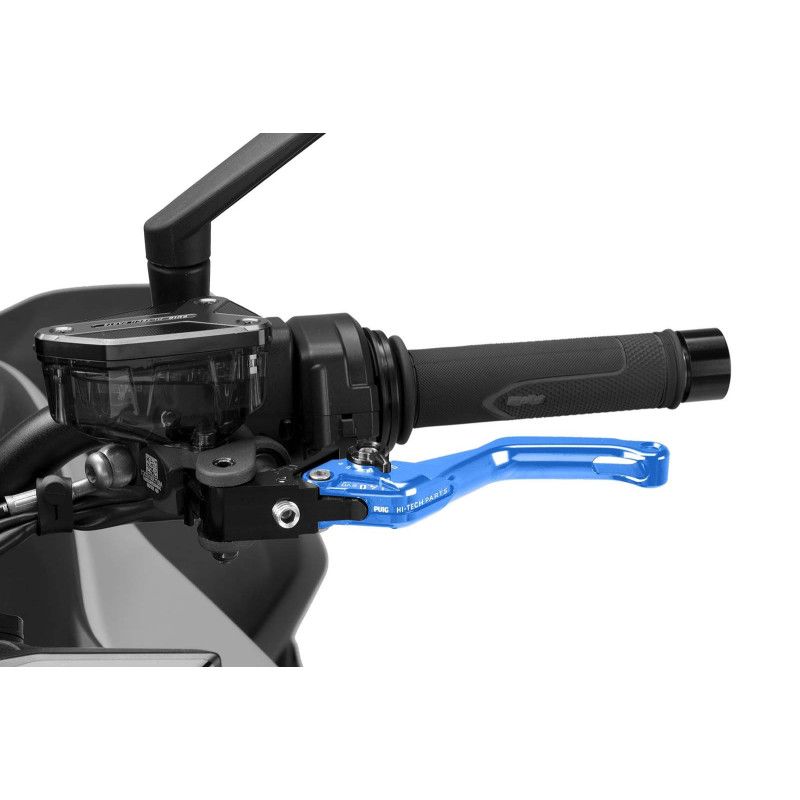 Maneta de embrague fija Puig 4.0 corta azul y selector negro