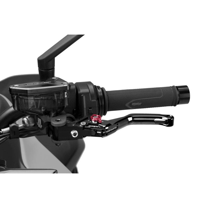 Maneta de embrague fija Puig 4.0 corta negra y selector rojo