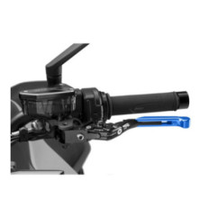 Puig 4.0 clutch lever extendable and foldable with black central body, blue extension and black selector