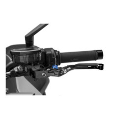 Puig 4.0 clutch lever extendable and foldable with black central body, black extension and blue selector