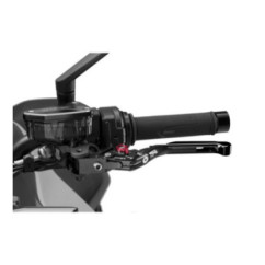 Puig 4.0 clutch lever extendable and foldable with black central body, black extension and red selector