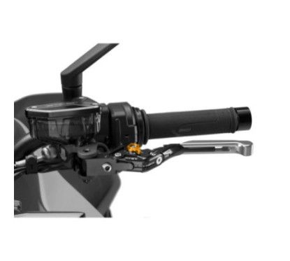Puig 4.0 clutch lever extendable and foldable with black central body, silver extension and gold selector