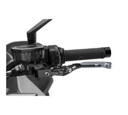 Levier d'embrayage Puig 4.0 extensible et pliable avec corps central noir, extension en titane et selecteur noir