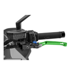 Puig 4.0 folding clutch lever, green and blue selector