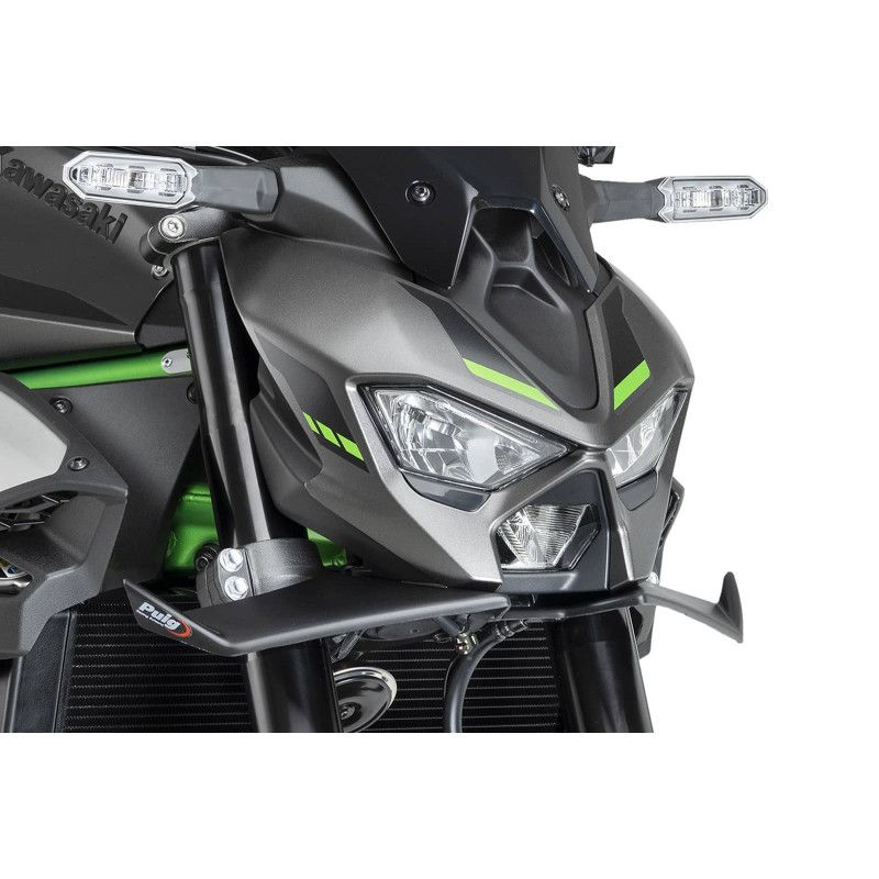 Becquet avant Puig Downforce Naked pour Kawasaki Z900 2025, noir mat