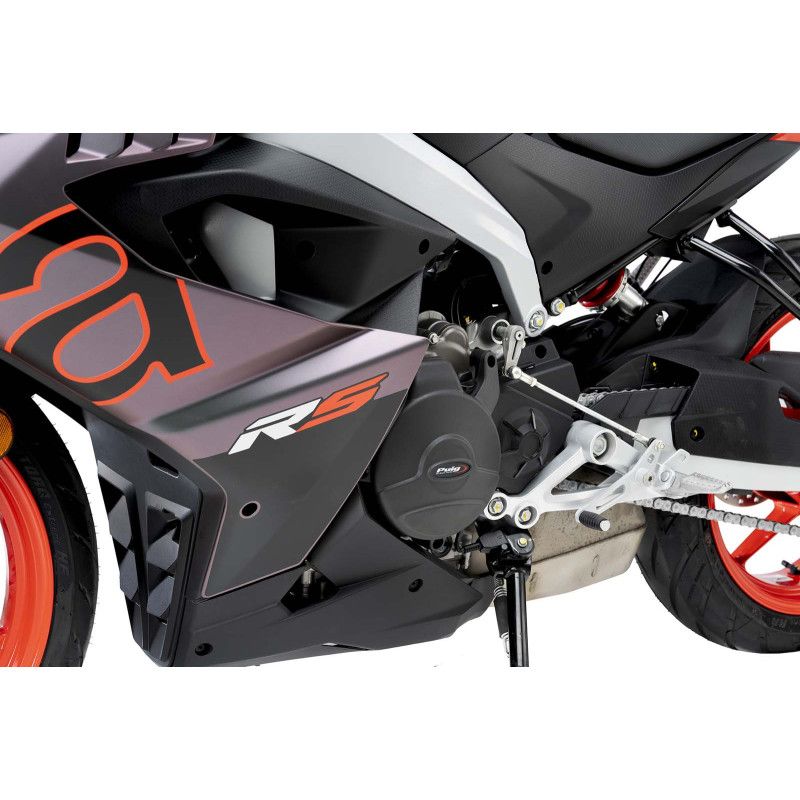 PUIG TRACK ENGINE CRANKCASE PROTECTION FOR APRILIA RS 457 24-26 CHAMPIONSHIP BLACK | Puig