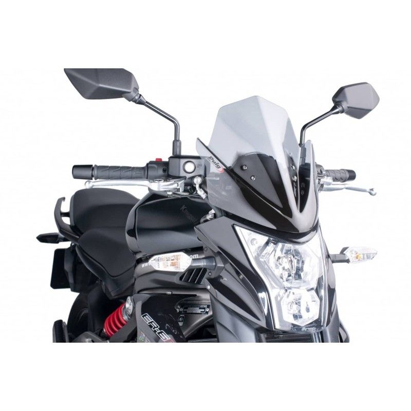 puig naked ng sport screen for kawasaki er 6n 12 16 light smoke