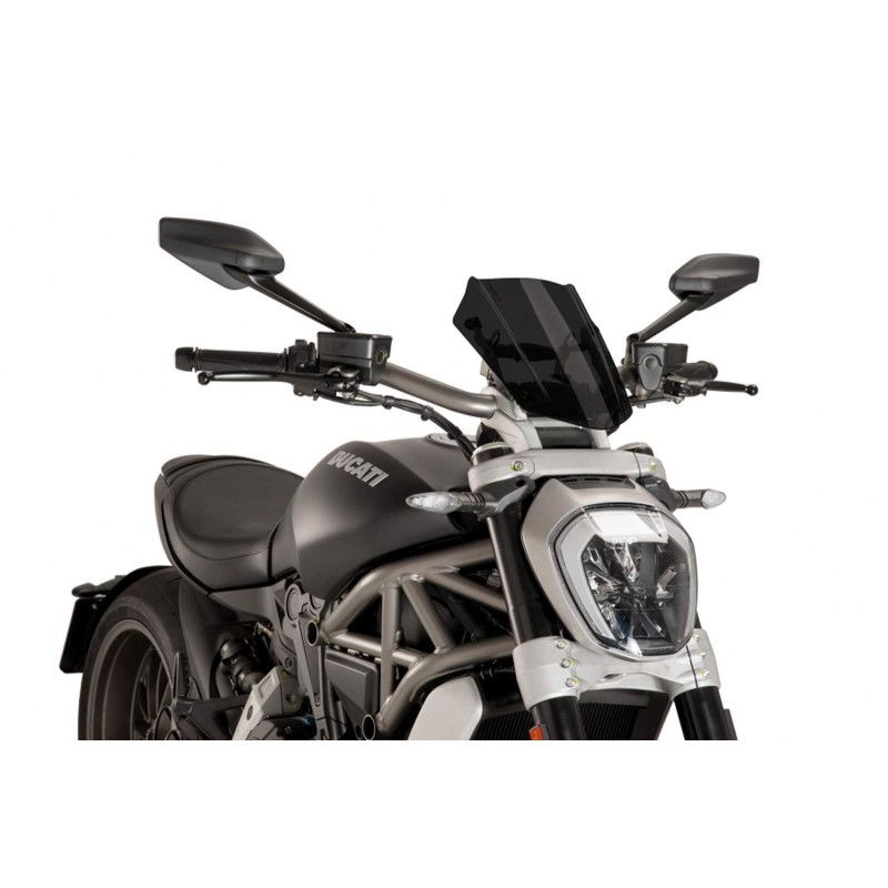 Puig naked ng sport adjustable windshield for Ducati X Diavel S 21-24 dark smoke
