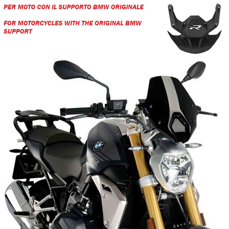 Puig naked ng sport windshield - OEM support for BMW R1250 R 21-25 black
