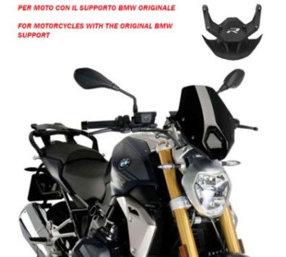 Puig naked ng sport windshield - OEM support for BMW R1250 R 21-25 black