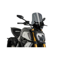 PUIG NAKED NG TOURING WINDSCHUTZSCHEIBE, VERSTELLBAR FUR DUCATI DIAVEL 1260 21-23, DUNKEL GERAUSCHT