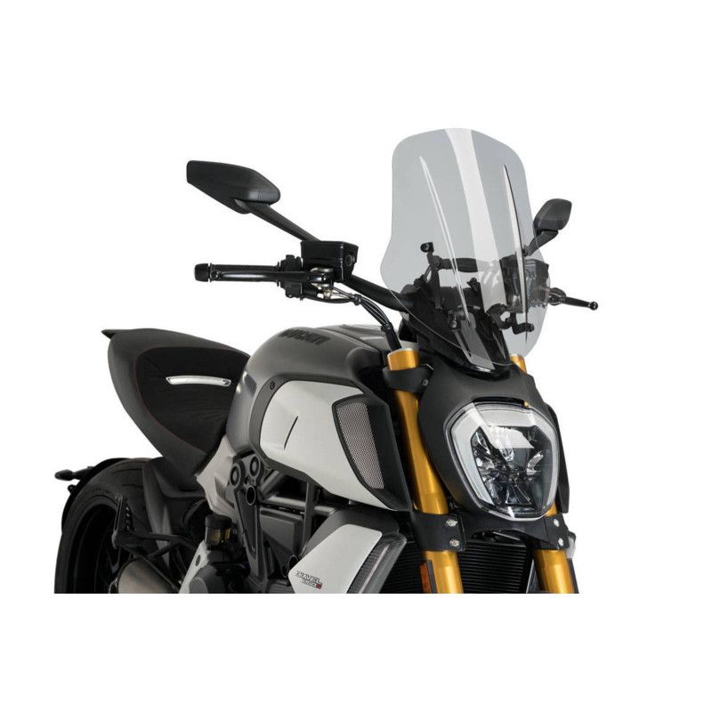 puig cupolino naked n.g. touring regolabile per ducati diavel 1260s 21-23 fume chiaro