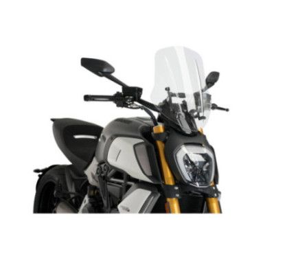Puig Naked NG Touring Verstellbare Windschutzscheibe fur Ducati Diavel 1260s 21-23 transparent