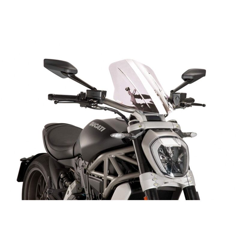 Puig naked ng touring adjustable windshield for ducati x diavel 18-23 transparent