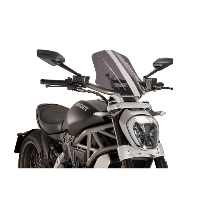 Puig naked ng touring adjustable windshield for Ducati X Diavel S 21-24 light smoke