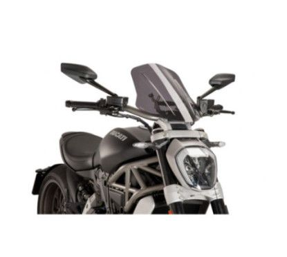 Puig naked ng touring adjustable windshield for Ducati X Diavel S 21-24 light smoke