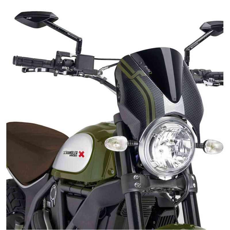 puig cupolino retro ducati scrambler icon 19-20 nero-carbon