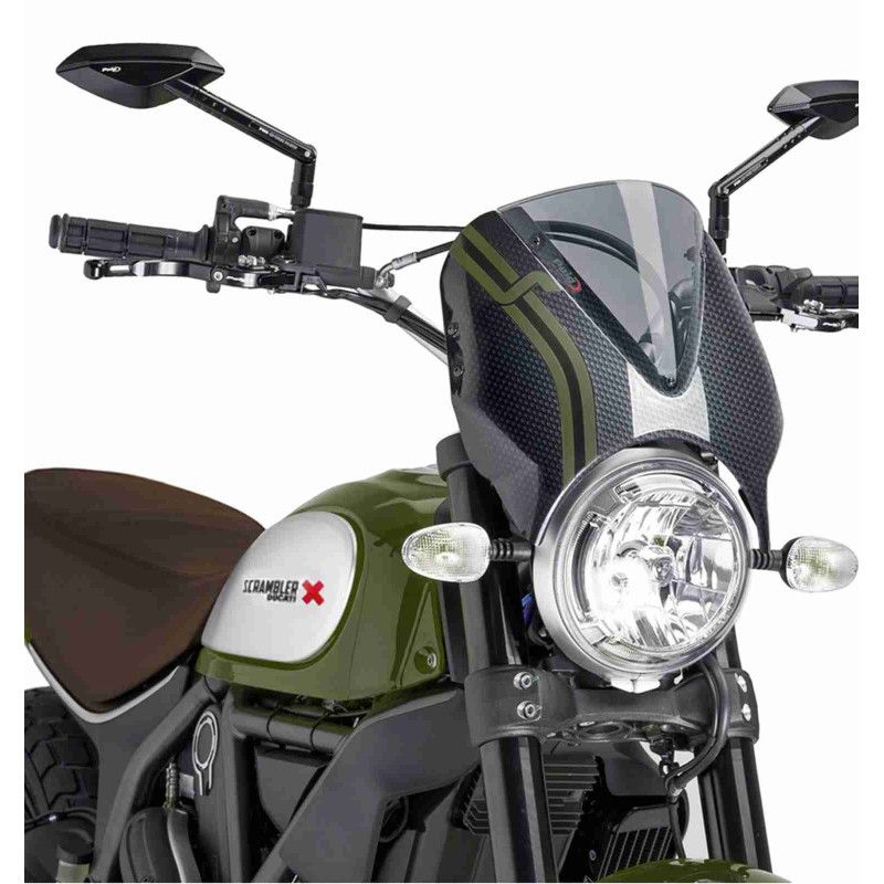 Carenage retro Puig Ducati Scrambler Icon 21-22 fume clair-carbone