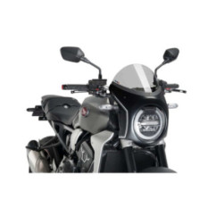 PUIG Halbverglaste Windschutzscheibe fUr Honda CB650R Neo Sports Cafe 21-23 Hellrauch-Carbon