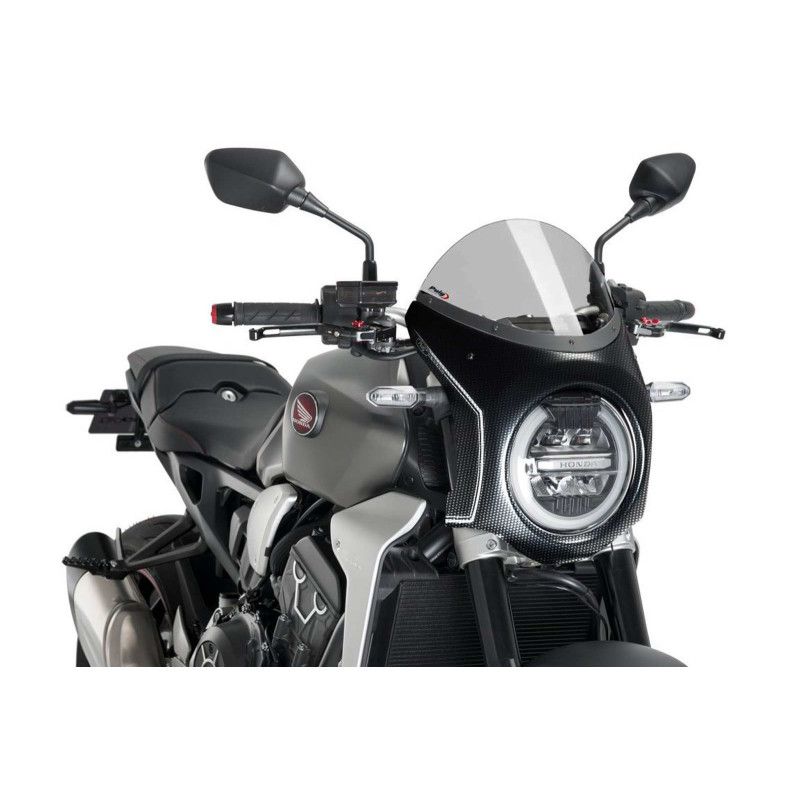 Puig semi-fairing for Honda CB650R Neo Sports Cafe 21-23 light smoke-carbon