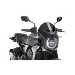 PUIG Halbverglaste Windschutzscheibe fUr Honda CB650R Neo Sports Cafe 21-23 Dunkelrauch-Schwarz