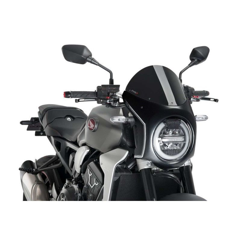 puig cupolino semicarenato per honda cb650r neo sports cafe 21-23 nero-carbon
