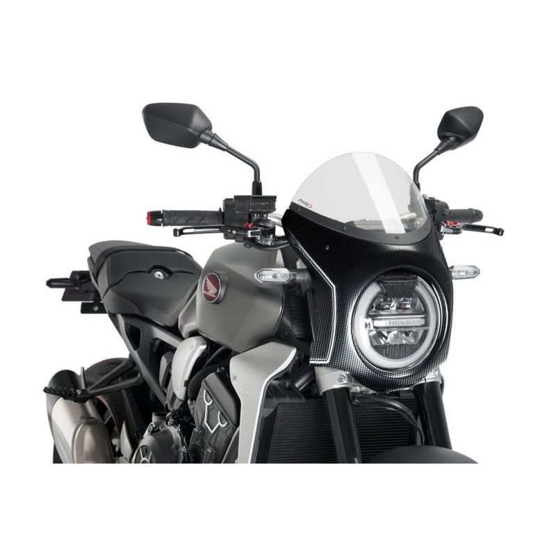 Semicarenado Puig para Honda CB650R Neo Sports Cafe 21-23 transparente-carbono