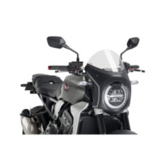 PUIG Halbtransparente Windschutzscheibe fUr Honda CB650R Neo Sports Cafe 21-23, klar-schwarz
